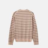MADISON POLO, Dusty Rose/Espresso Stripe