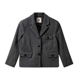 THE GARMENT MERCI JACKET, BLACK DENIM BLACK DENIM