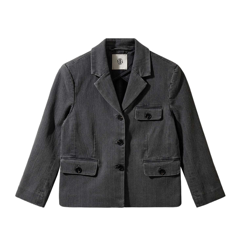 THE GARMENT MERCI JACKET, BLACK DENIM BLACK DENIM