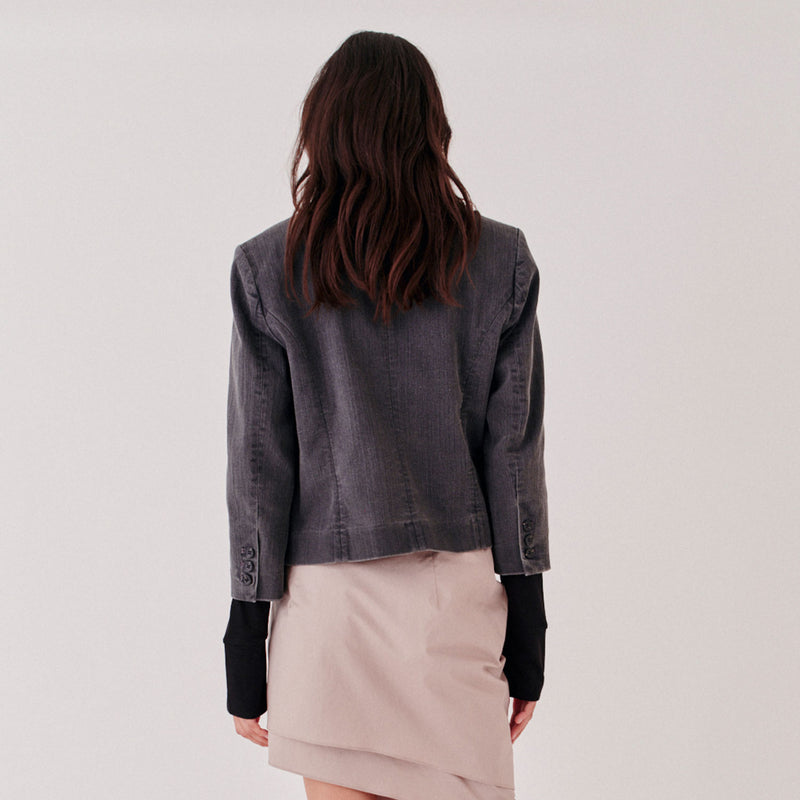 MERCI JACKET, Black Denim