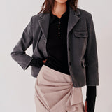 MERCI JACKET, Black Denim