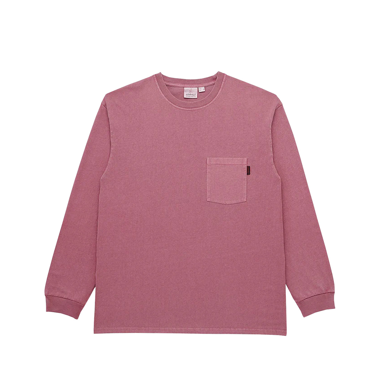 Gramicci L/S POCKET TEE PIGMENT DYED, Red Pigment