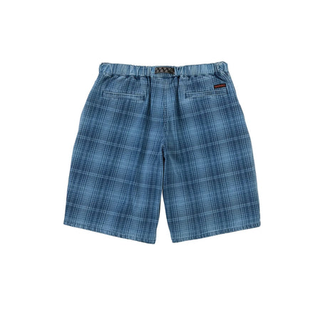 Gramicci LAGOON SHORT DENIM PLAID, Indigo Checker