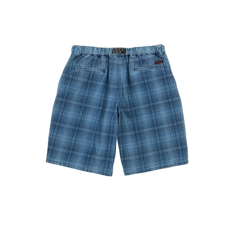 Gramicci LAGOON SHORT DENIM PLAID, Indigo Checker
