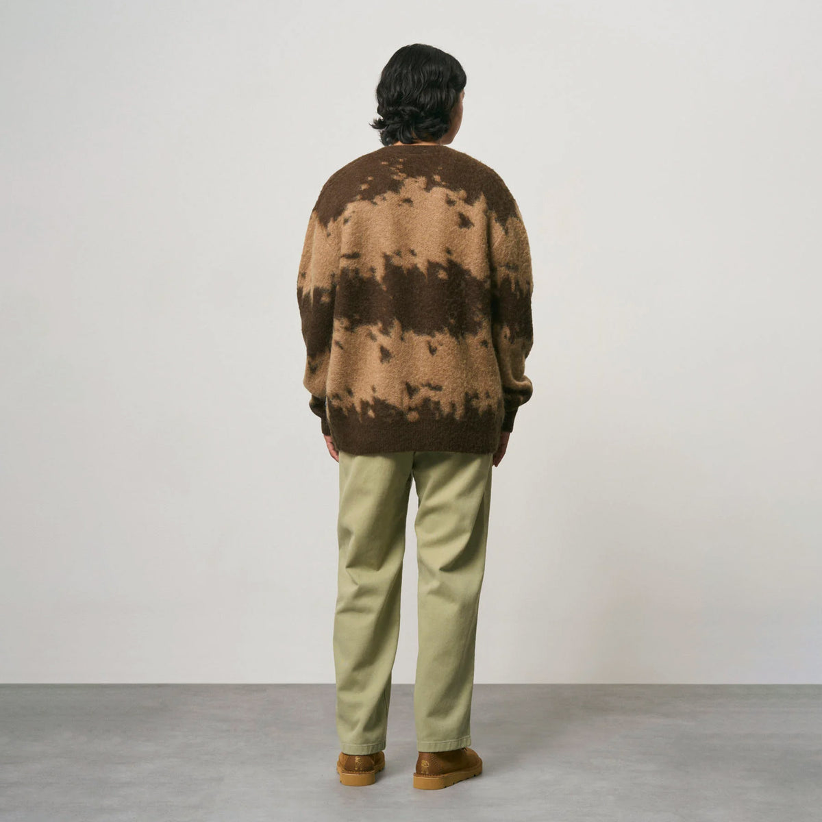 Gramicci MOHAIR SPLATTER CARDIGAN, Taupe Splatter