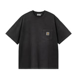 Carhartt WIP S/S HUDSON POCKET T-SHIRT, Black (Chalk Wash)