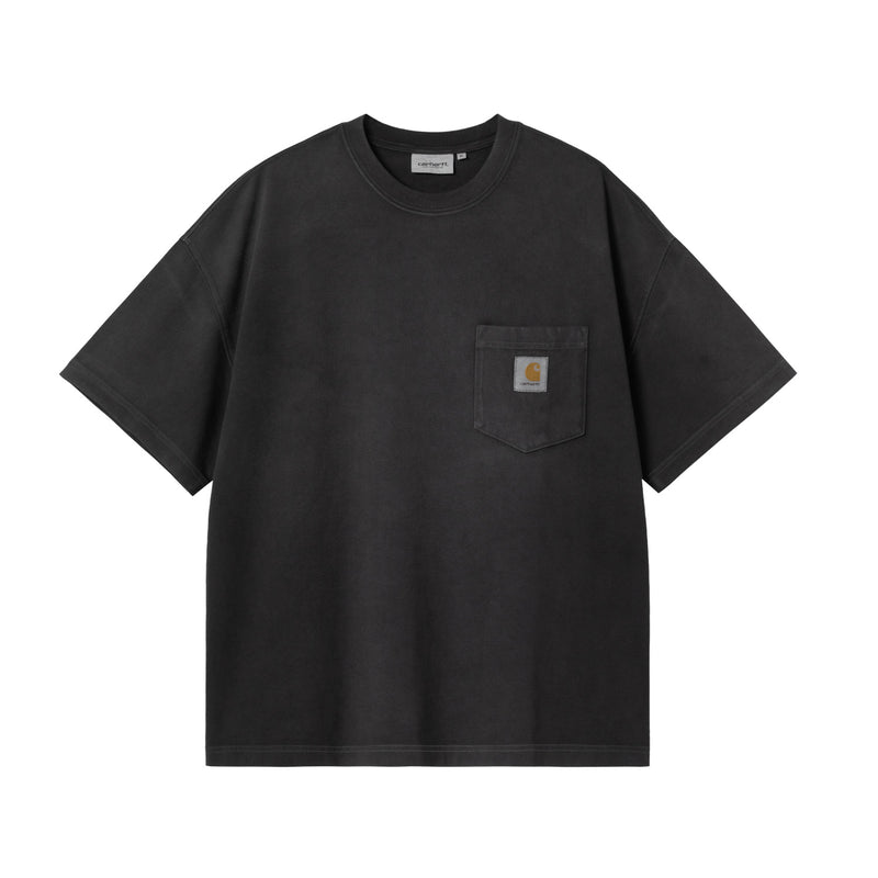 Carhartt WIP S/S HUDSON POCKET T-SHIRT, Black (Chalk Wash)