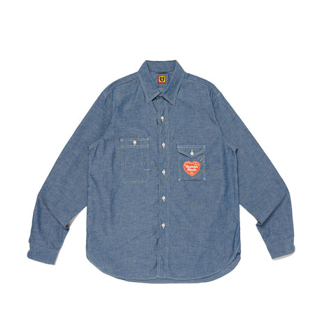 Human Made CHAMBRAY WORK SHIRT, Blue - Image 1