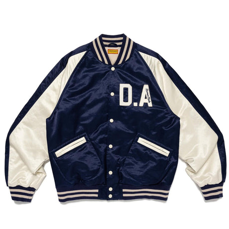 Human Made SATIN STADIUM JACKET, Navy - Image 1