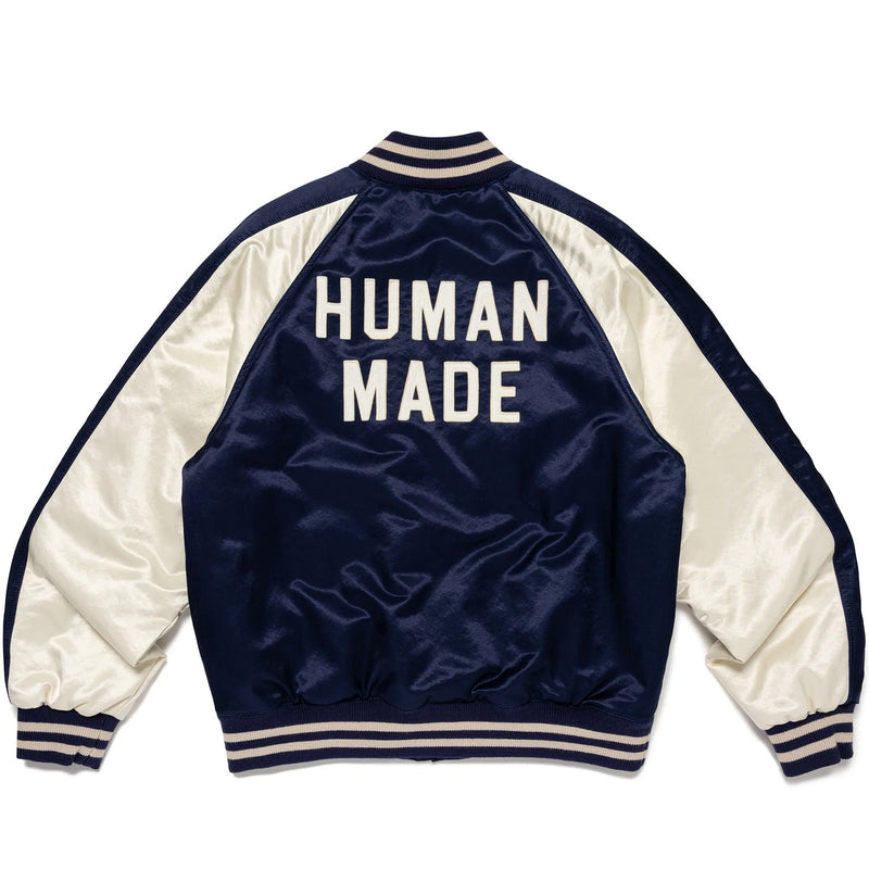 Human Made SATIN STADIUM JACKET, Navy