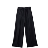 Black wide-leg pants on a white background