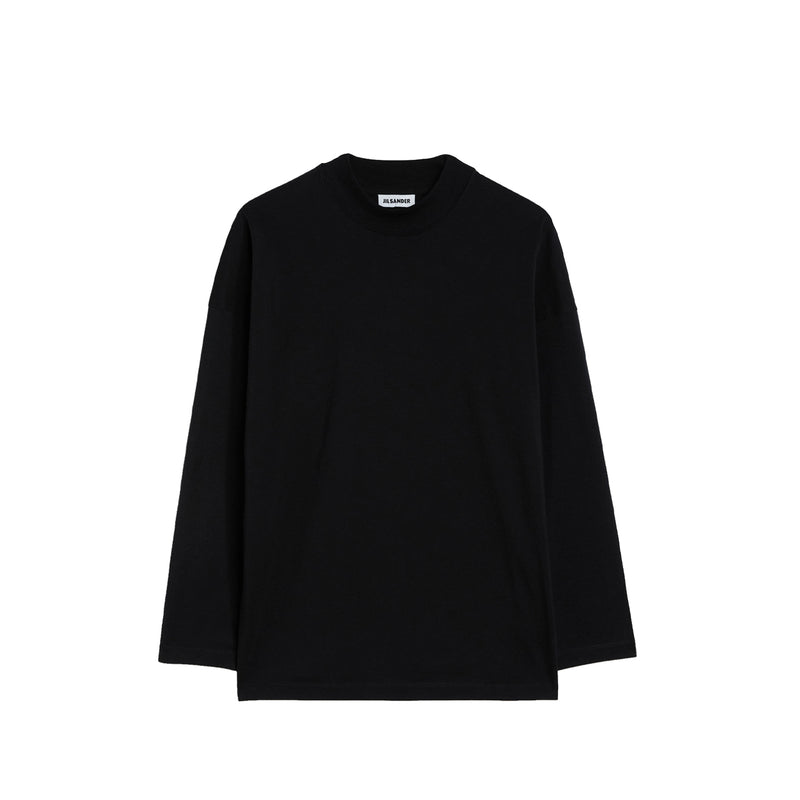 Jil Sander COTTON MOCK NECK T-SHIRT, Black