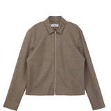 Jil Sander ZIPPED STRETCH WOOL SHIRT, Chocolate Plum