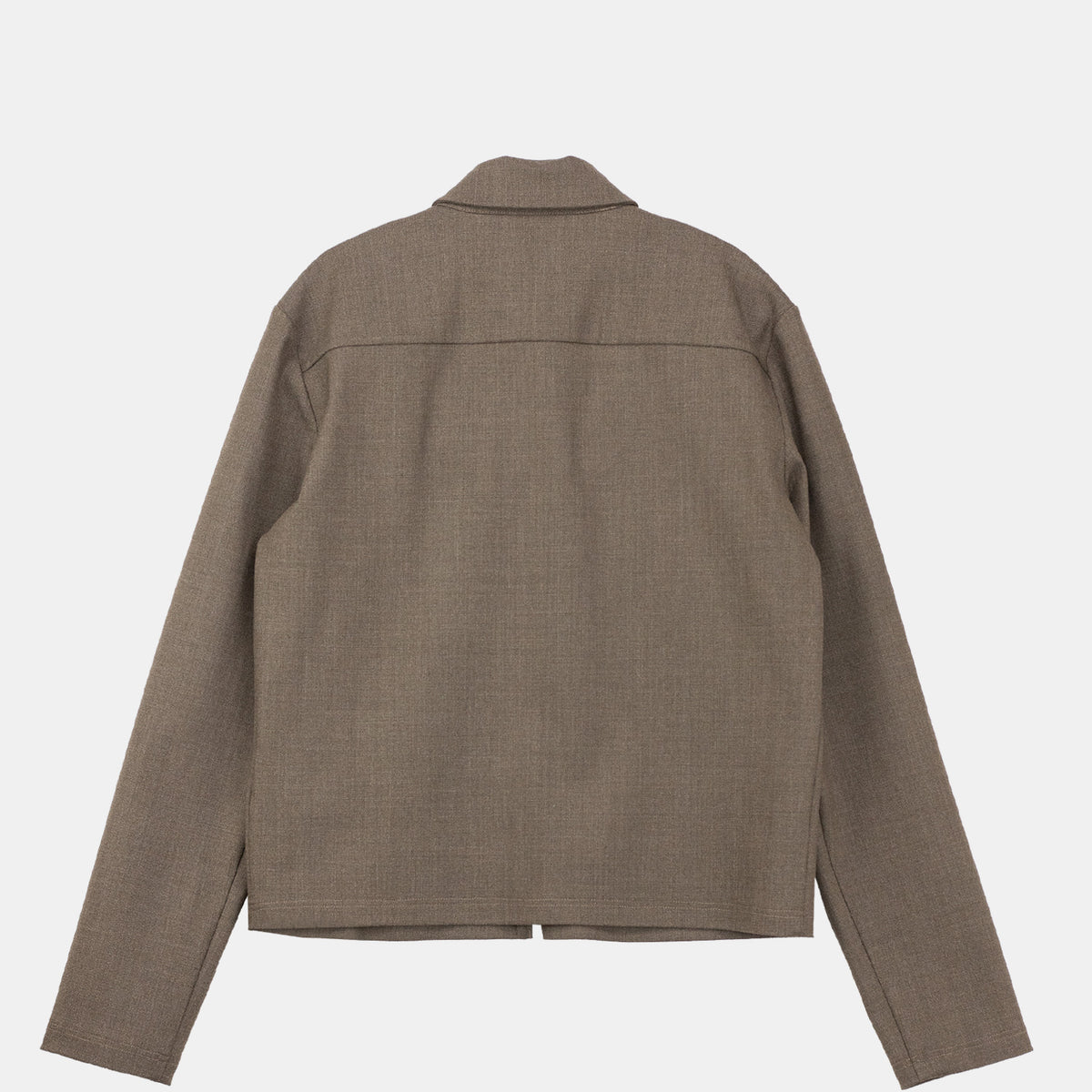 Jil Sander ZIPPED STRETCH WOOL SHIRT, Chocolate Plum