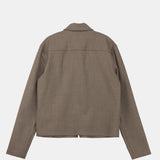 Jil Sander ZIPPED STRETCH WOOL SHIRT, Chocolate Plum
