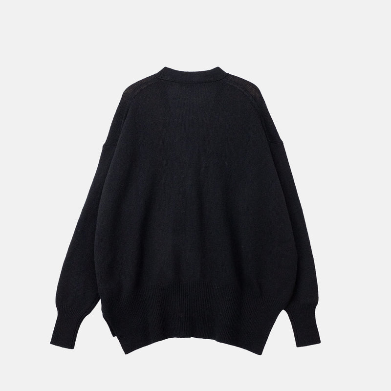 Jil Sander V-NECK LS CARDIGAN, Black