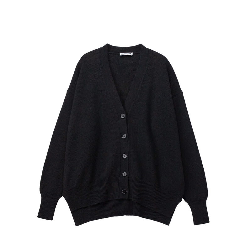 Black cardigan on a white background