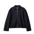 Black jacket with a zipper on a white background