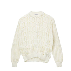 Lace cardigan on a white background. 