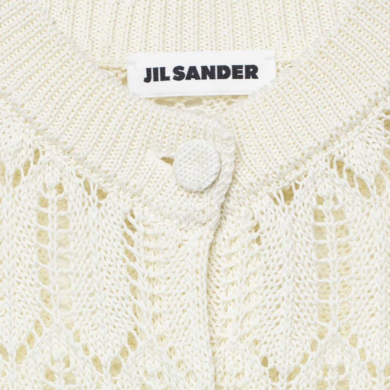 Jil Sander CREWNECK L/S CARDIGAN, Eggshell