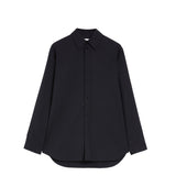 LIGHTWEIGHT WOOL GABARDINE SHIRT, Black