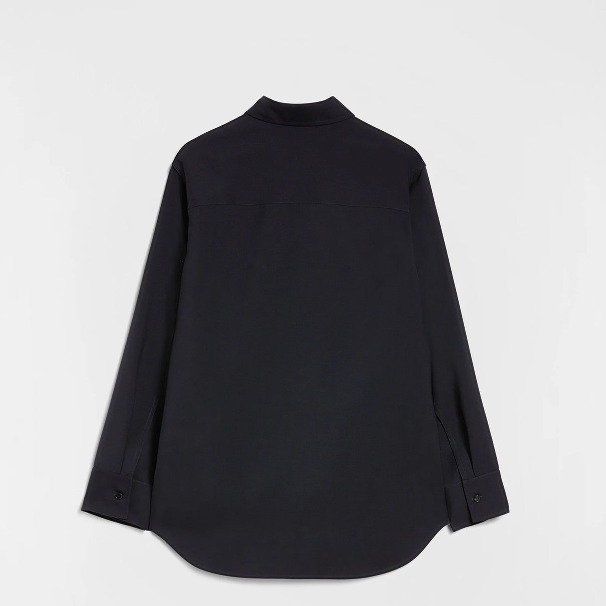 LIGHTWEIGHT WOOL GABARDINE SHIRT, Black