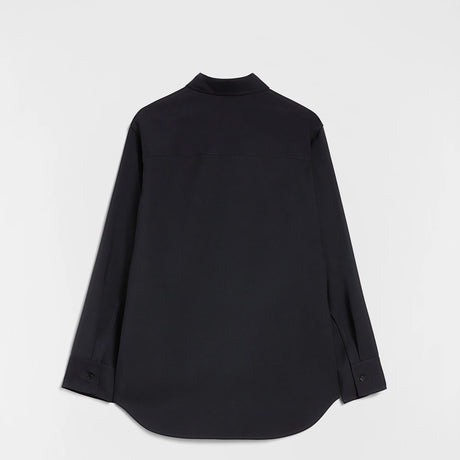 LIGHTWEIGHT WOOL GABARDINE SHIRT, Black