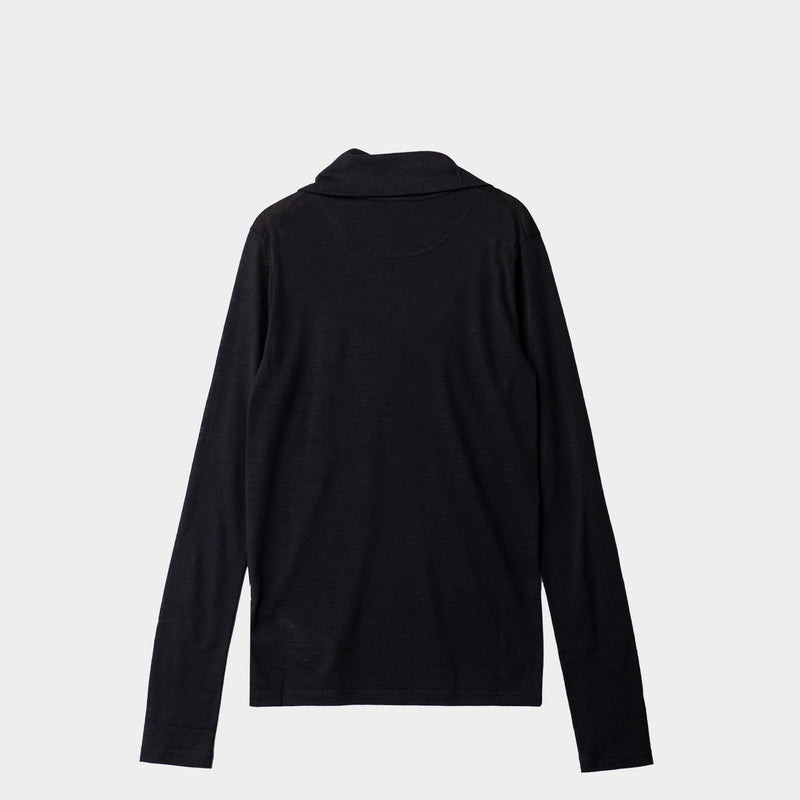 Jil Sander T-SHIRT 021 TN LS W/ZIP, Black