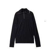 Jil Sander T-SHIRT 021 TN LS W/ZIP, Black