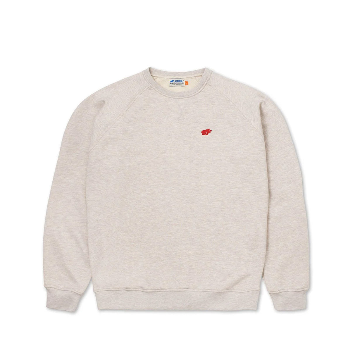 Karhu CLASSIC CHEST LOGO SWEATSHIRT, Oatmeal Melange/Granata