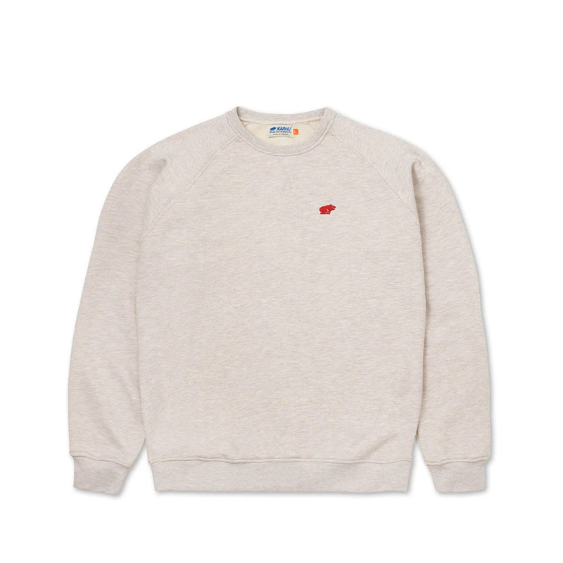 Karhu CLASSIC CHEST LOGO SWEATSHIRT, Oatmeal Melange/Granata
