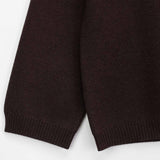 O-NECK KNIT, Dark Brown
