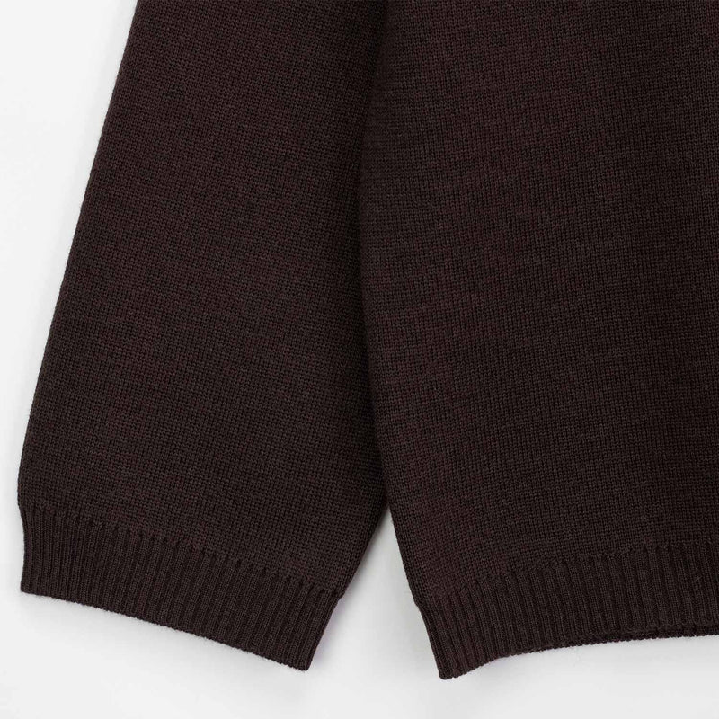 O-NECK KNIT, Dark Brown