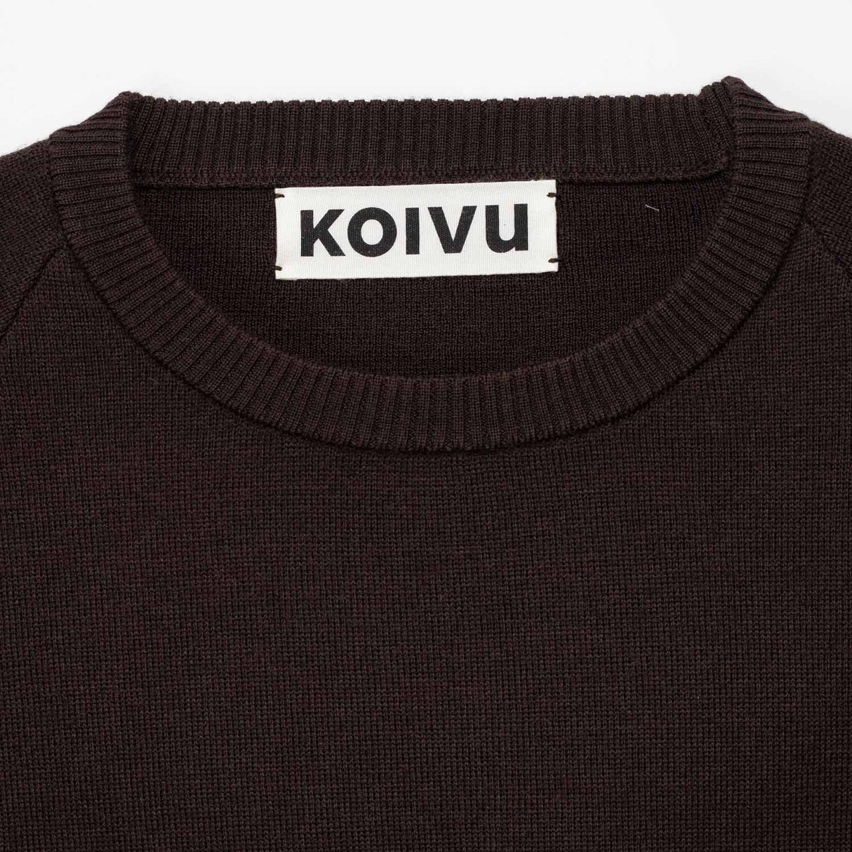 O-NECK KNIT, Dark Brown