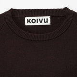 O-NECK KNIT, Dark Brown