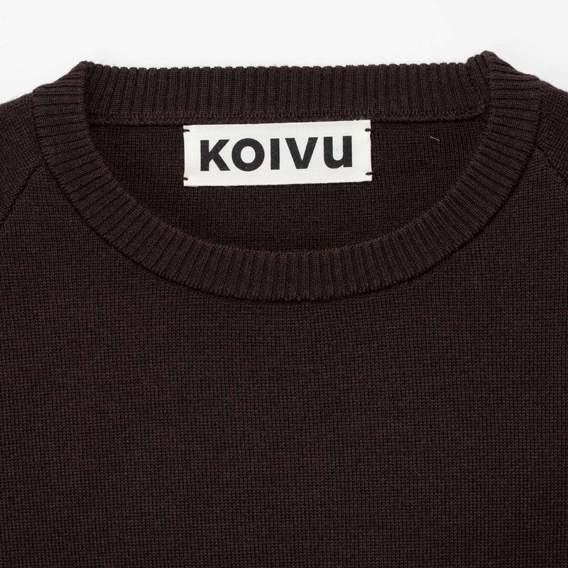 O-NECK KNIT, Dark Brown