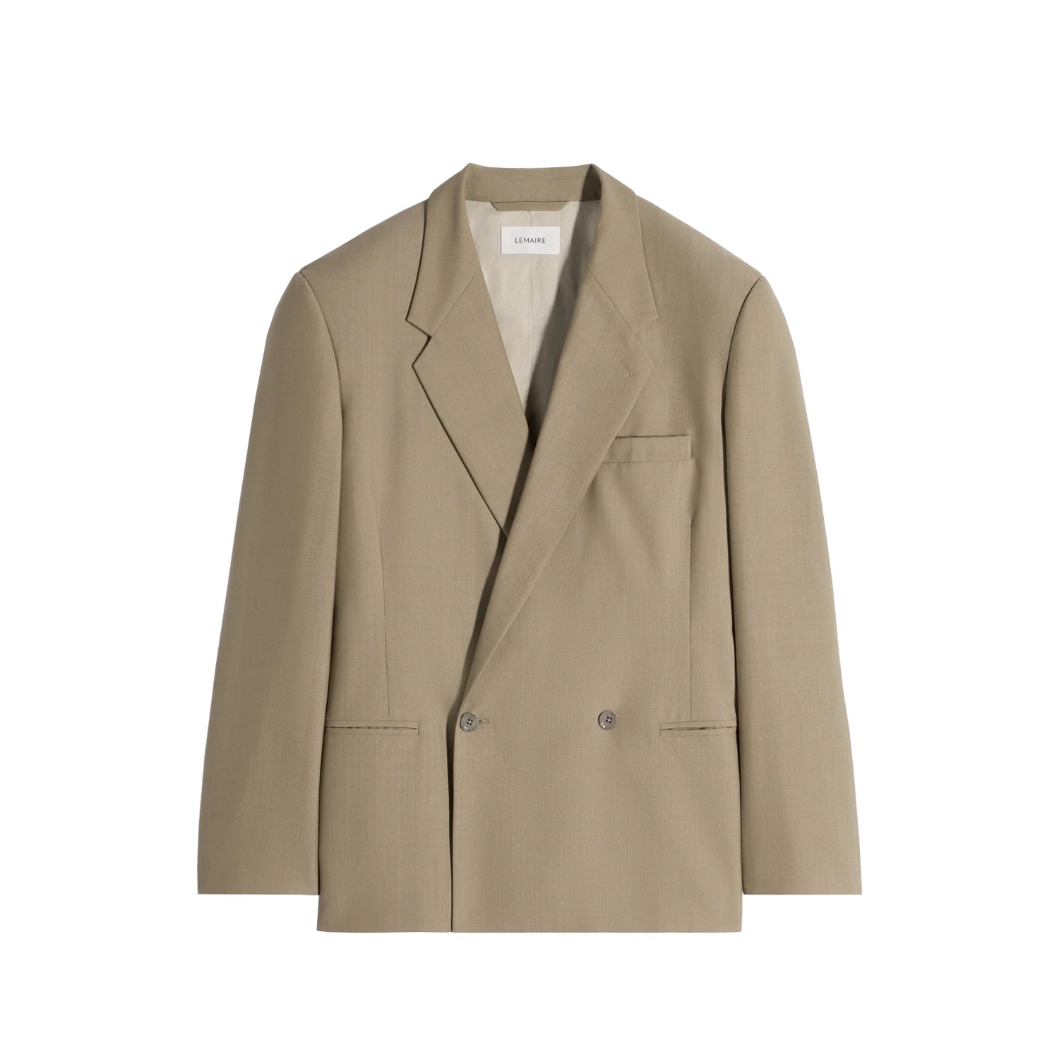 Lemaire DOUBLE BREASTED TAILORED JACKET, Hay Green – Beamhill
