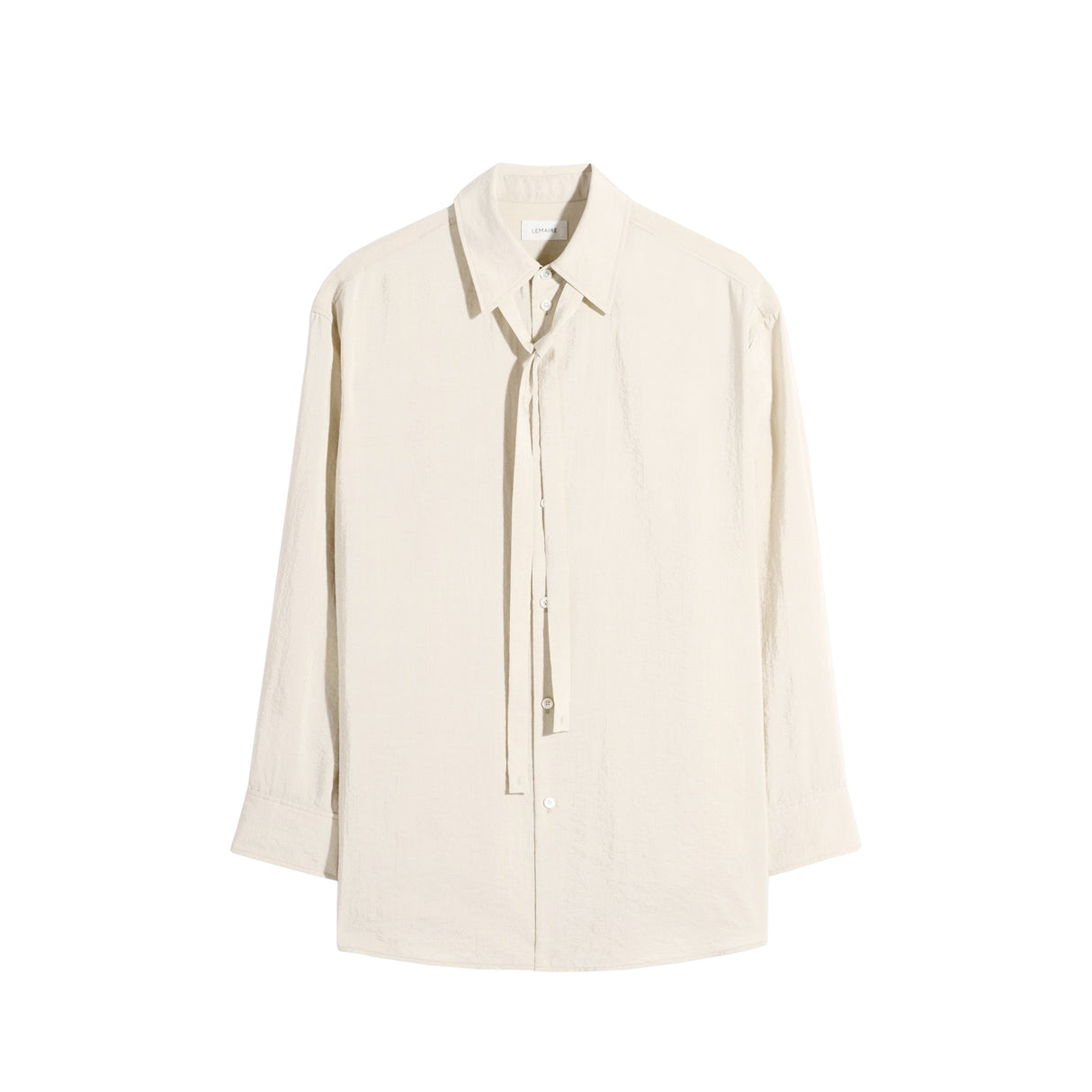 Lemaire LONG SHIRT WITH TIE, Oat Milk