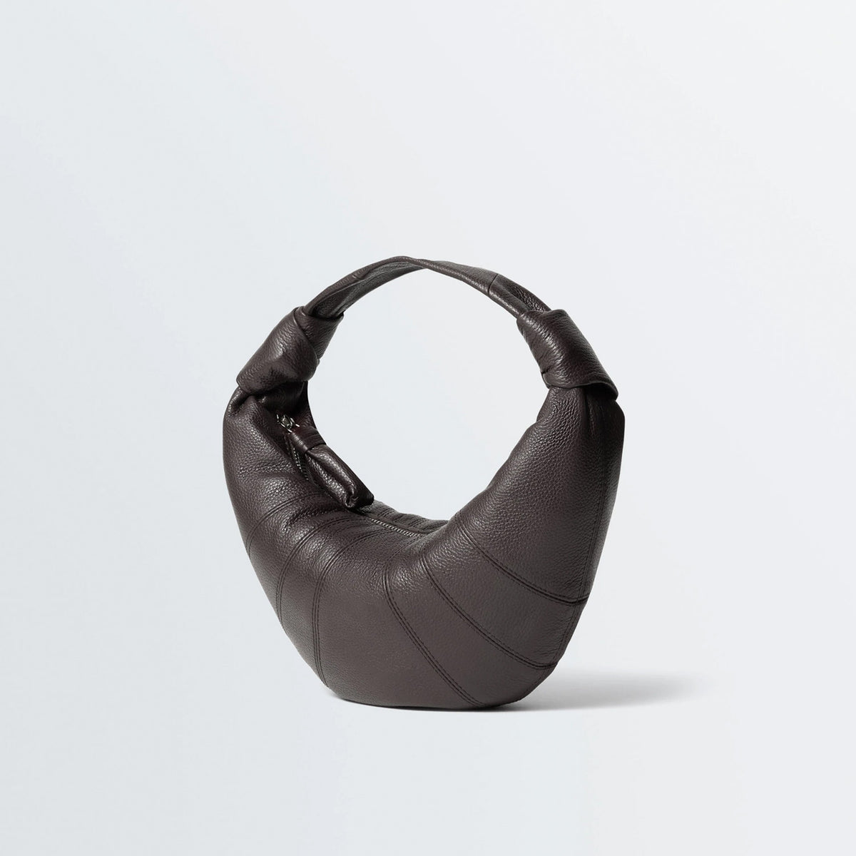 Lemaire MINI FORTUNE CROISSANT BAG GRAINED LEATHER , Dark Chocolate