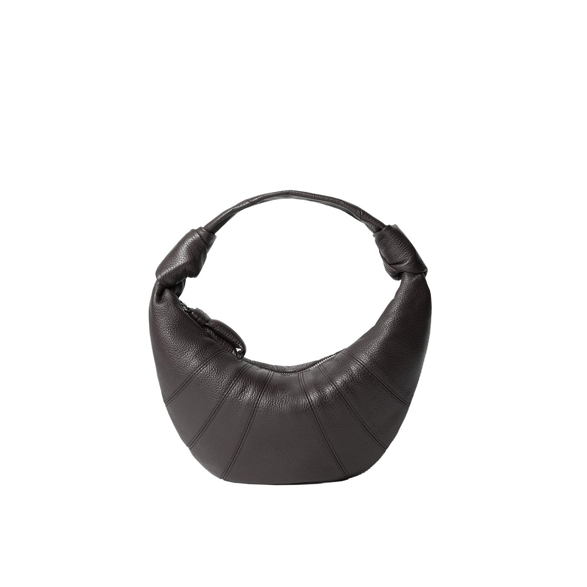 Lemaire MINI FORTUNE CROISSANT BAG GRAINED LEATHER , Dark Chocolate