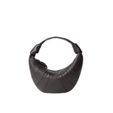 Lemaire MINI FORTUNE CROISSANT BAG GRAINED LEATHER , Dark Chocolate