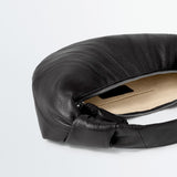 Lemaire MINI FORTUNE CROISSANT BAG SOFT GRAINED LEATHER, Black