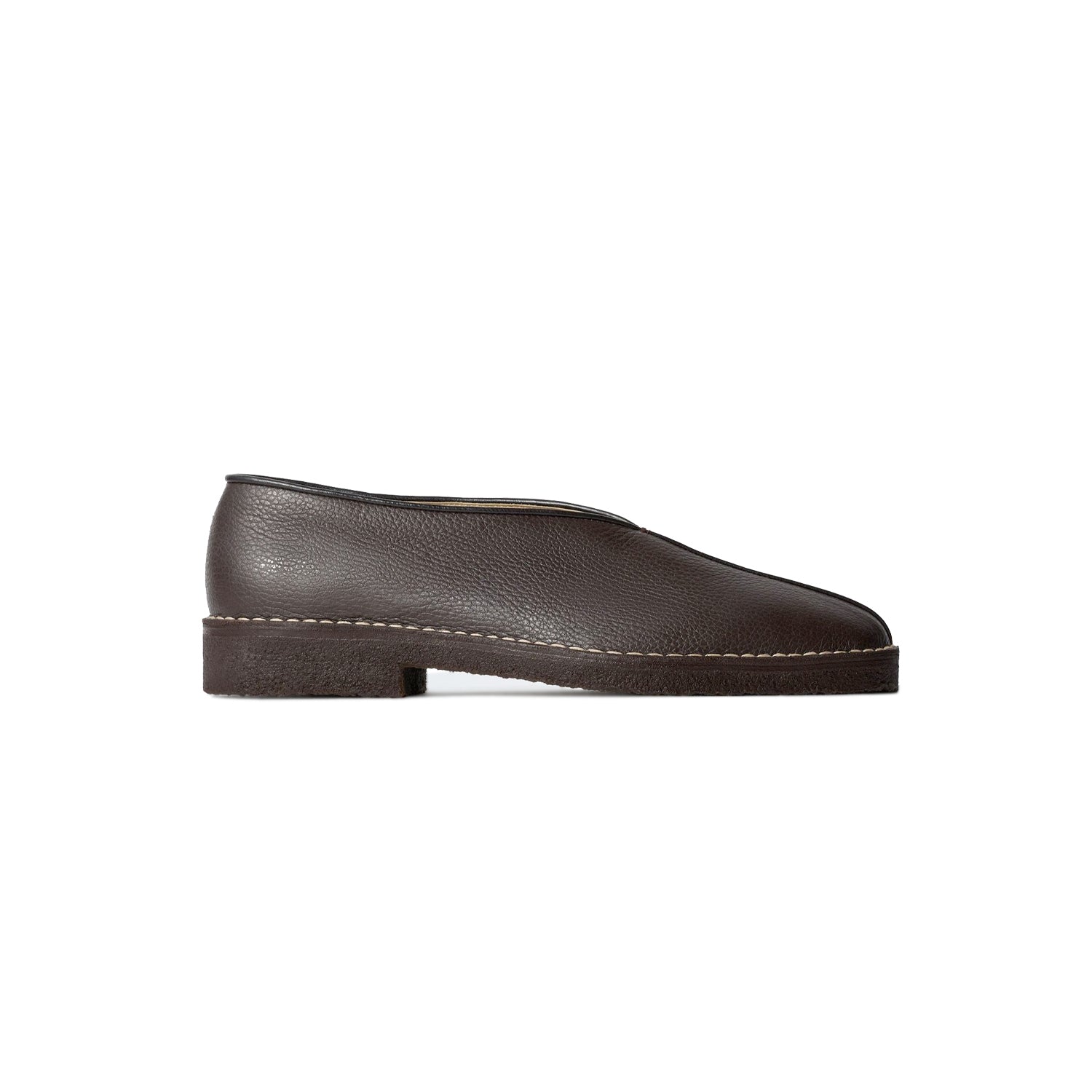 Lemaire PIPED CREPE SLIPPERS, Dark Brown – Beamhill
