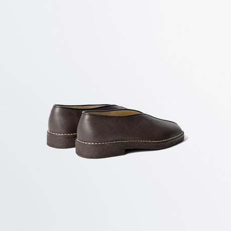 Lemaire PIPED CREPE SLIPPERS, Dark Brown