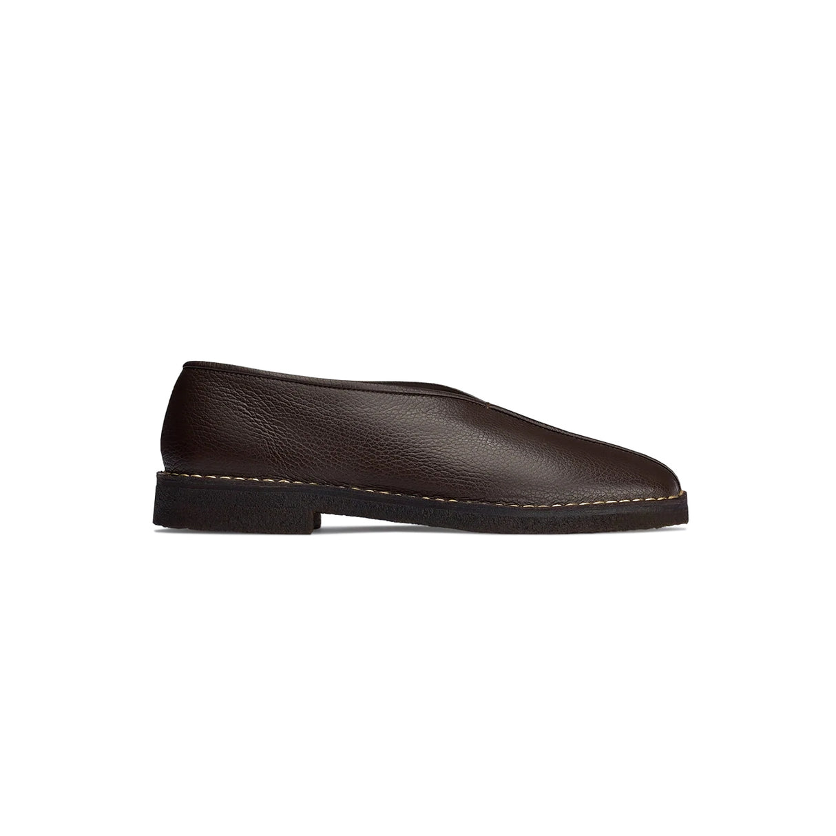 Lemaire PIPED CREPE SLIPPERS, Dark Brown
