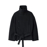 Lemaire SHORT WRAP COAT, Black