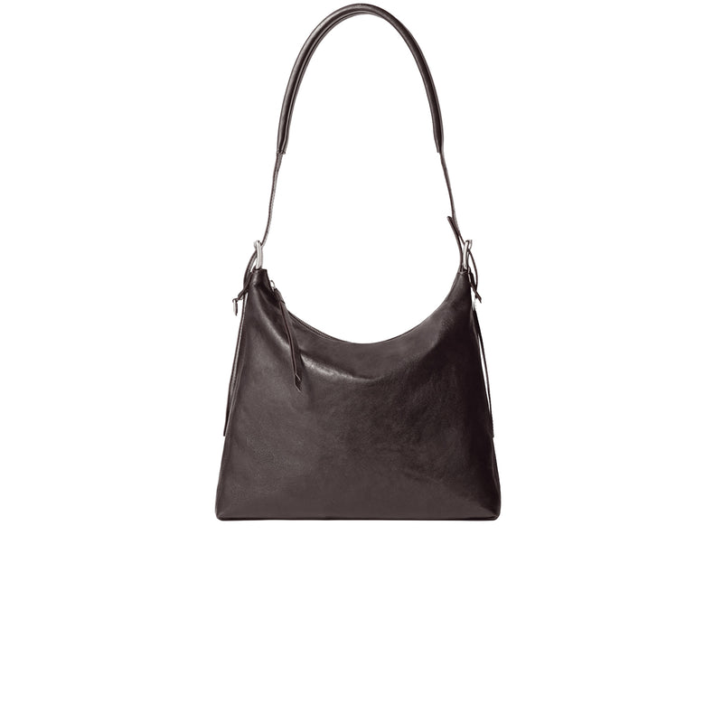 Lemaire SMALL BELTED HOBO BAG, Dark Chocolate