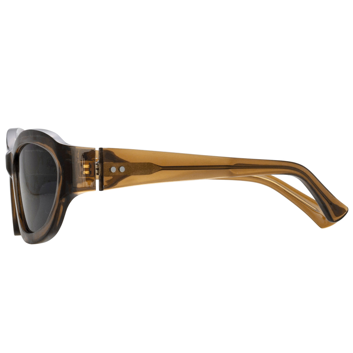 Linda Farrow X Dries Van Noten WRAP SUNGLASSES, Dark Camel