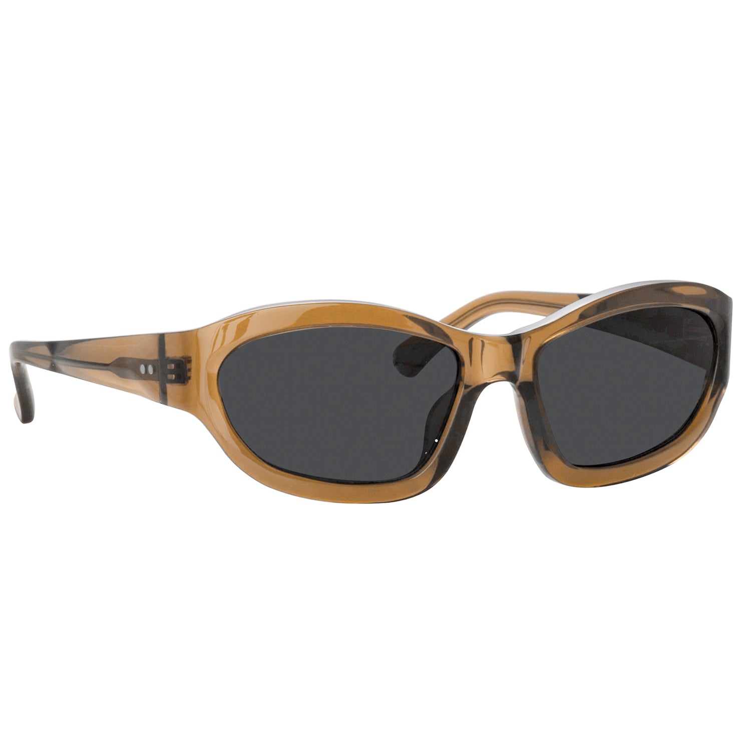 Linda Farrow X Dries Van Noten WRAP SUNGLASSES, Dark Camel – Beamhill