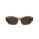 Linda Farrow X Dries Van Noten WRAP SUNGLASSES, Dark Camel